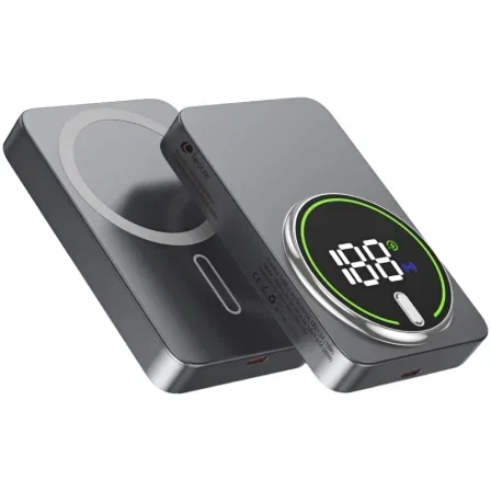 Leotec Power Bank Inalámbrico 10000mAh 20W Gris Leotec Power Bank Inalámbrico 10000mAh 20W Gris